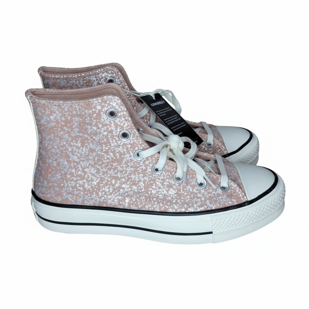 Converse Chuck Taylor All Star HI Glitter Platform Pink NWT A09422C  Shoes 8 Y2K